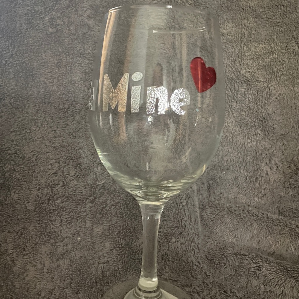 Be mine wine glass